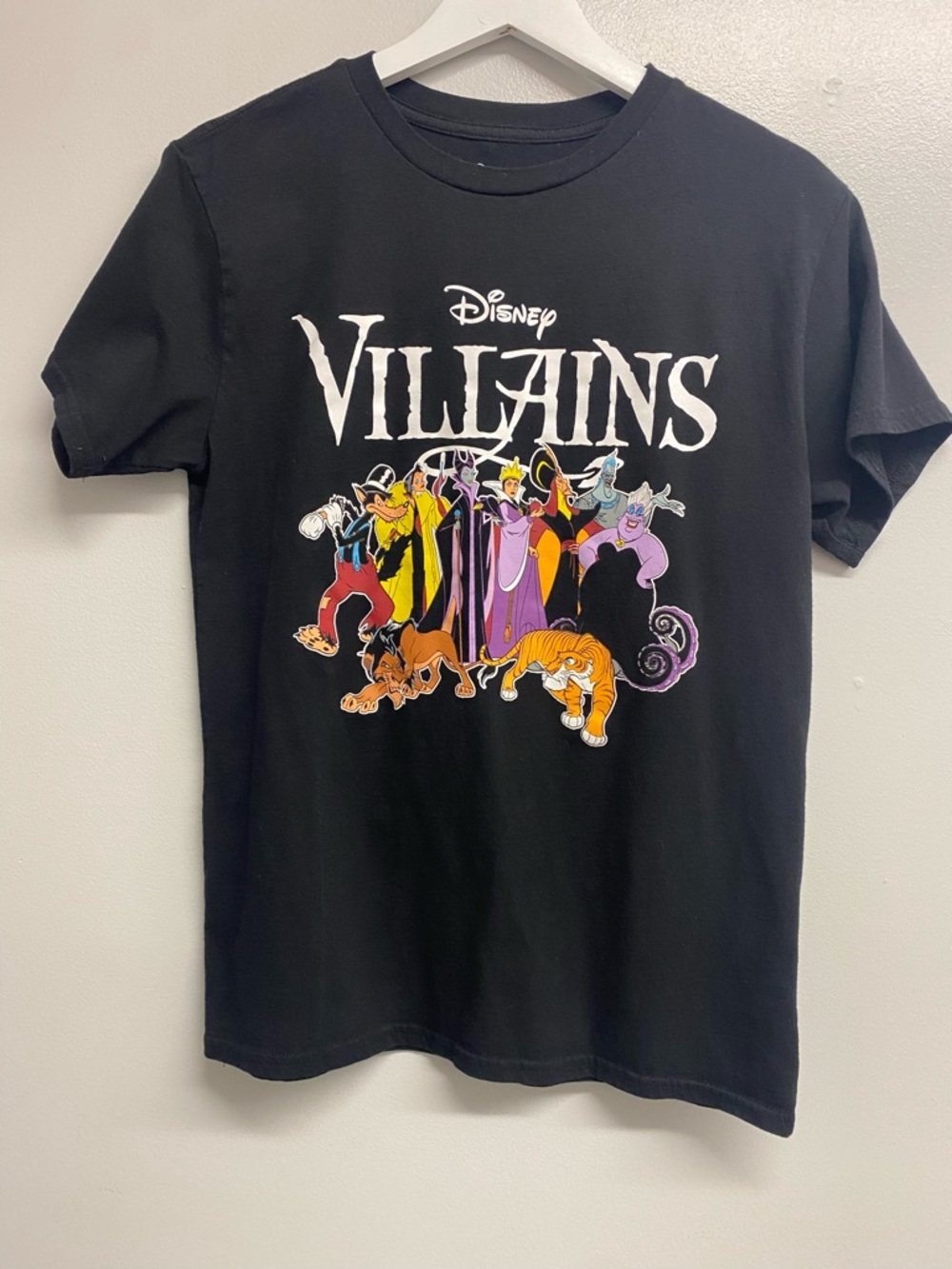 Disney Black Villains Tee with Colorful Character Art